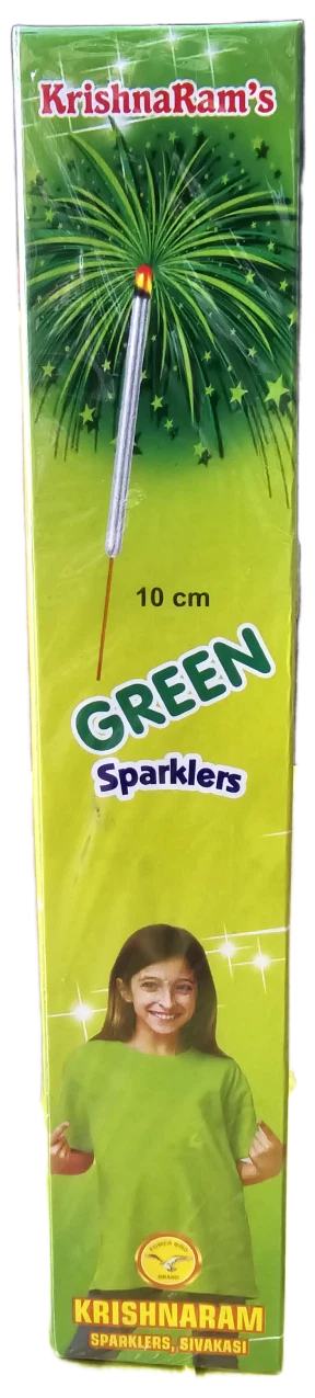 10 Cm Green Sparklers - 1 box ( 10 pieces )