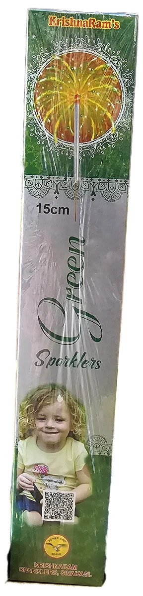 15 Cm Green Sparklers - 1 box ( 10 pieces )